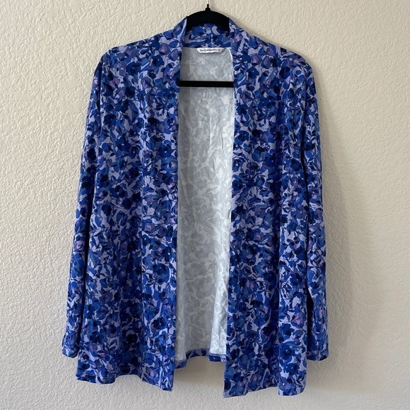 Isaac Mizrahi Sweaters - 0304 - ISAAC MIZRAHI LIVE! Women’s M Print Open Front Cardigan